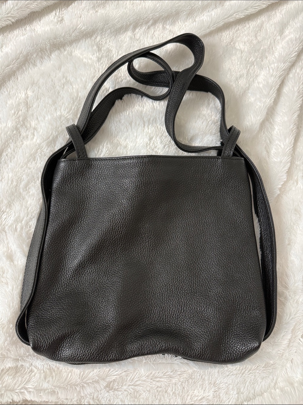 Brand New Italian Black Leather Shoulder Bag- converts into backpack
